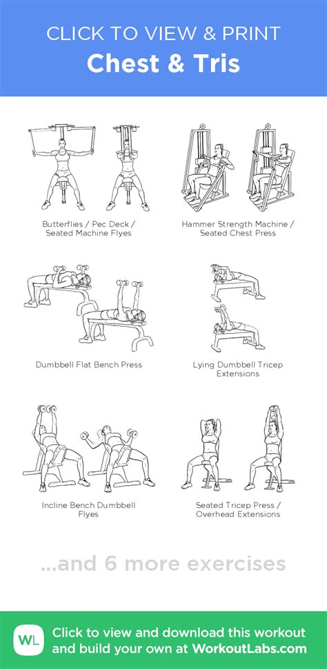 Chest And Tris Click To View And Print This Illustrated Exercise Plan