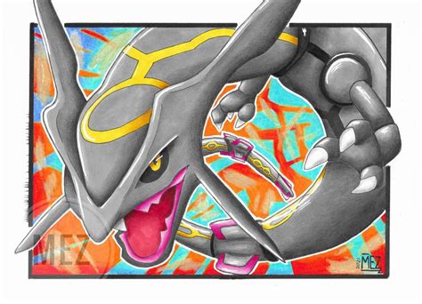 PRINT Shiny Rayquaza Pokémon Drawing | Etsy