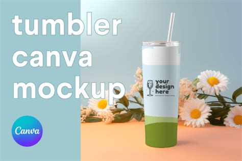 20oz Skinny Tumbler Warp Canva Mockup Graphic By PrintStarXS Creative