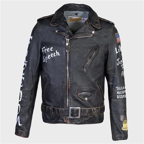 Freedom Of Speech Leather Black Jacket Danezon