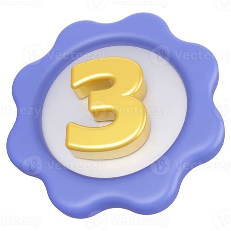3d Número 3 46597952 Png