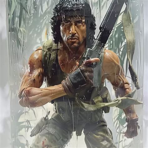 NECA FIGURINE FIRST Blood John Rambo Sylvester Stallone 18cm Originelle