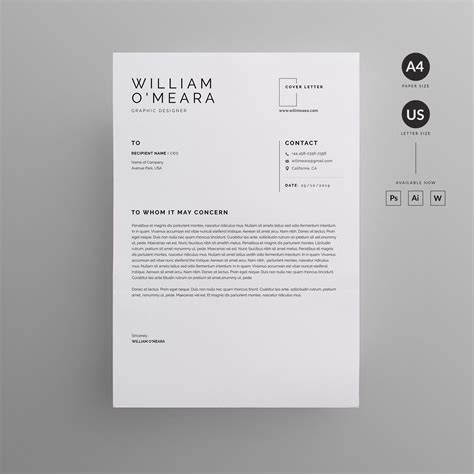 Resumecv Unique Resume Template Letterhead Design Lettering