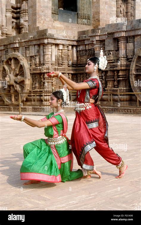 Dancers Performing Classical Traditional Odissi Dance At Konarak Sun