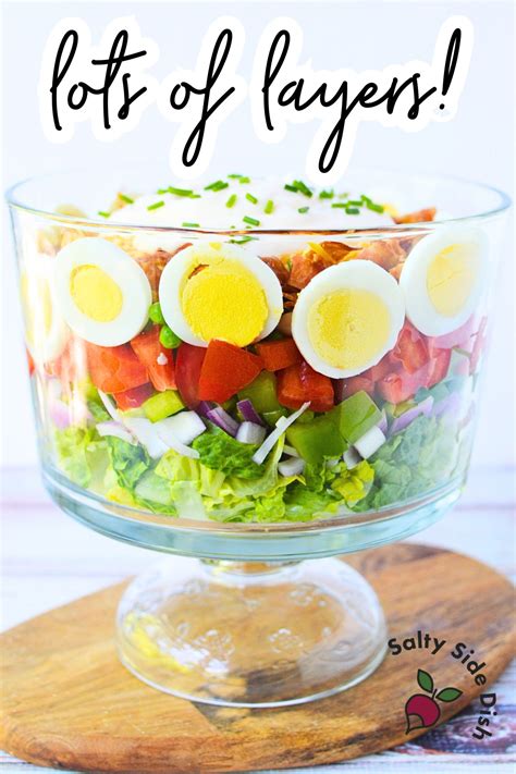 7 Layer Salad Recipe with Peas, Eggs, & Bacon | Salty Side Dish