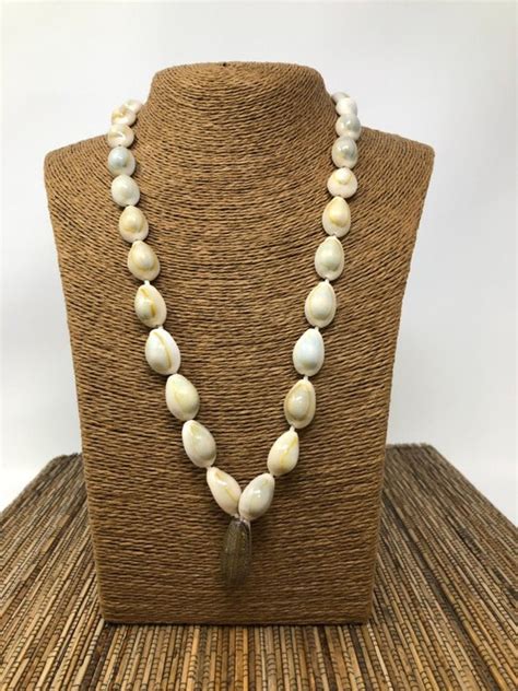 Long Cowrie Shell Necklace Long Seashell Necklace Hawaiian Etsy