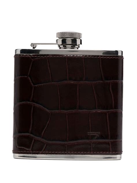 Aspinal Of London 5oz Croc Effect Hip Flask Farfetch