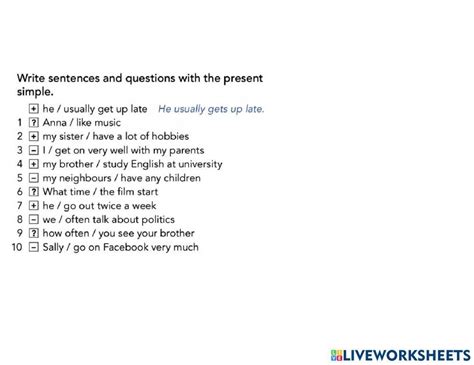 Simple Present Affirmative 2 Unit 1 C1 Online Exercise For Live Worksheets