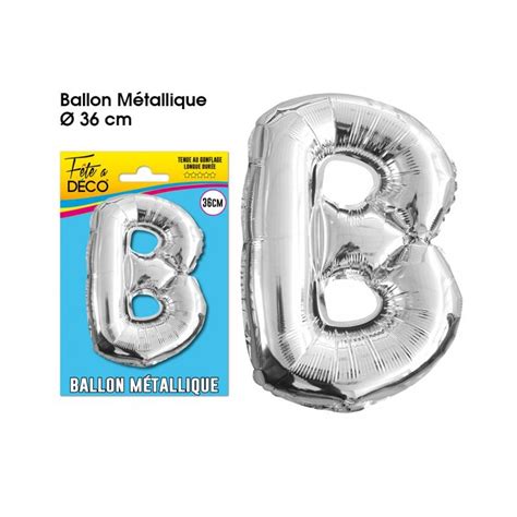 Ballon M Tallique Argent Cm Lettre B