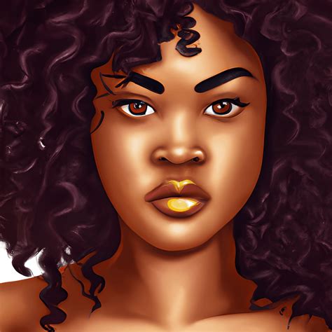 Melanin Dark Skinned Woman Big Curls Hyperrealistic Luxury Cinematic