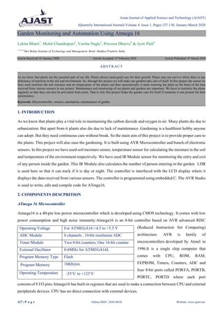 Garden Monitoring And Automation Using Atmega Pdf