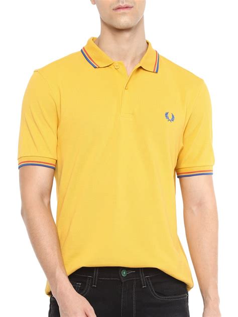 Buy Fred Perry Men Yellow Polo Collar Slim Fit T Shirt Tshirts For Men 15913226 Myntra