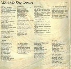 Lizard LP 2012 Re Release Gatefold 200 Gramm Vinyl Von King Crimson