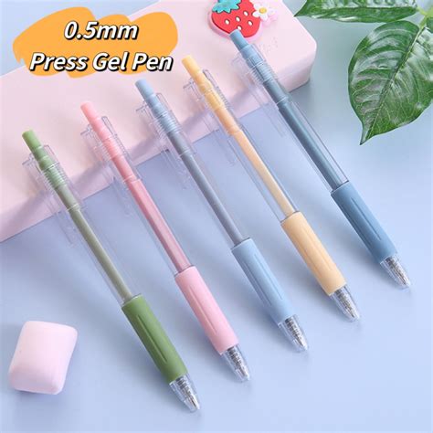 Pcs Press Pen Mm Morandi Retractable Gel Pen Black Pen Student