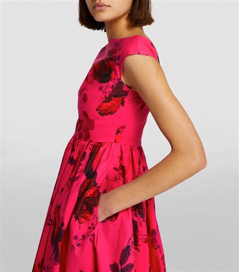 Womens Erdem Pink Floral Print Midi Dress Harrods Uk