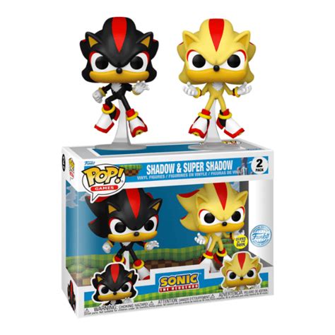 Funko Pop Games Sonic The Hedgehog Shadow And Super Shadow Glow In