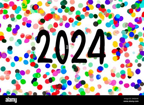 2024. Nouvelle année, 2024. Chiffres sur fond de confetti. Conception ...
