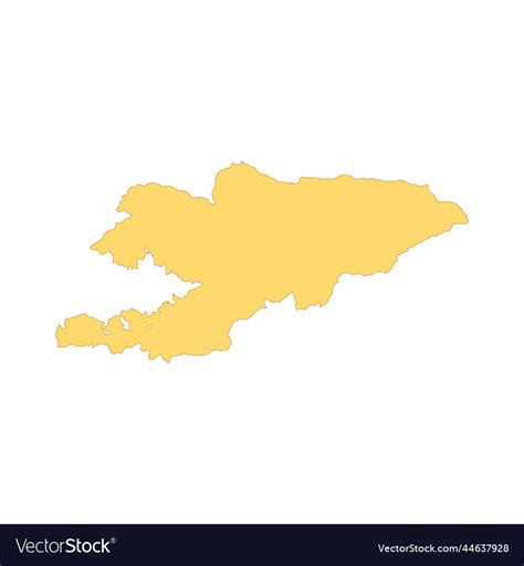 Kyrgyzstan Map Color Line Element Border Vector Image