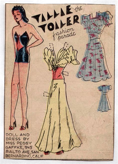 1940s Tillie The Toiler The Fashion Parade Vintage Paper Dolls Paper