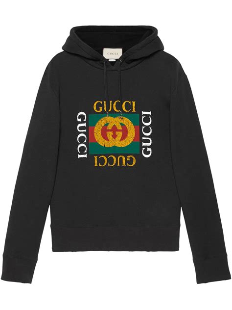 Gucci Logo Print Hoodie Farfetch