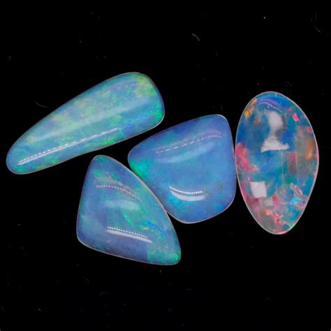 295cts Rare Shell Fossil Opal From Coober Pedy Parcel Of 4 Pieces