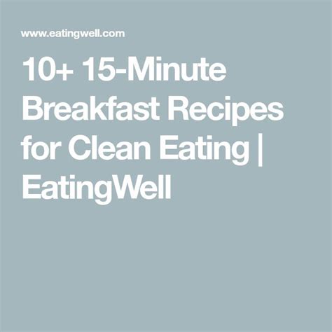 15 15 Minute Breakfast Recipes To Help You Eat Clean