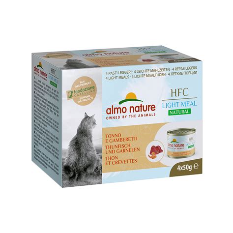 12x50g Natural Light thon crevettes Almo Nature HFC Pâtée pour chat