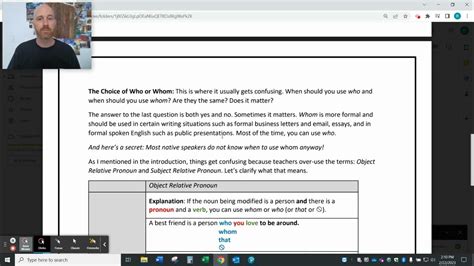 Who Or Whom In Easy Terms Adjective Clauses English Youtube