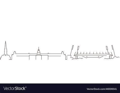 Karlsruhe Dark Line Simple Minimalist Skyline Vector Image