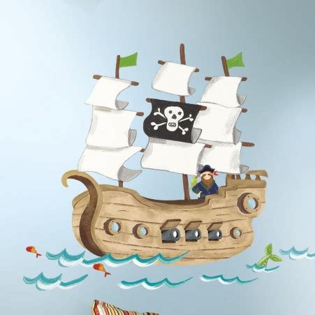 Giant Pirate Ship Wall Sticker Roommates Peel Stick Giant Ship