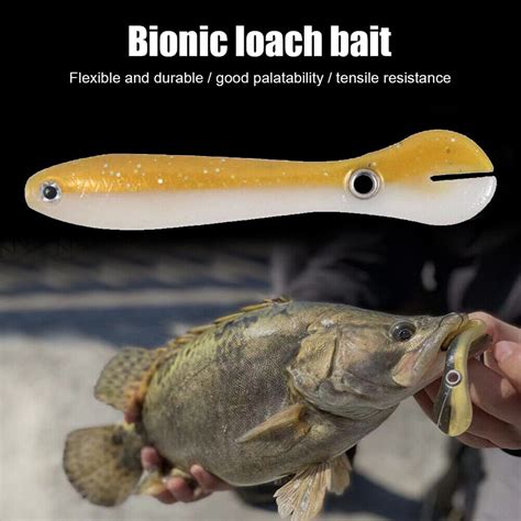 5x 10cm 6g Bionic Loach Fishing Lures Artificial Crankbait Soft Bait