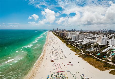 Miami Beach Florida Pemandangan Udara Pantai Miami Pemandangan Drone Di