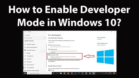 How To Enable Developer Mode In Windows 10 YouTube