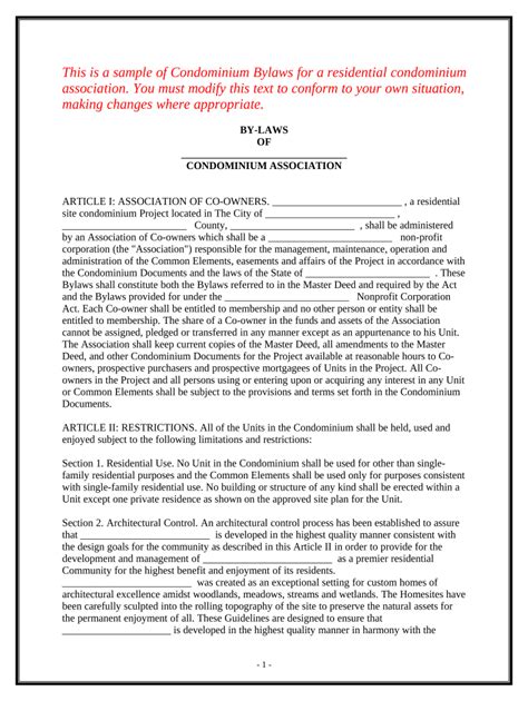 Condominium Association Doc Template Pdffiller