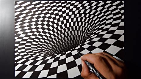 Step By Step 3D Drawings On Paper 3D Hole Drawing On Paper YouTube