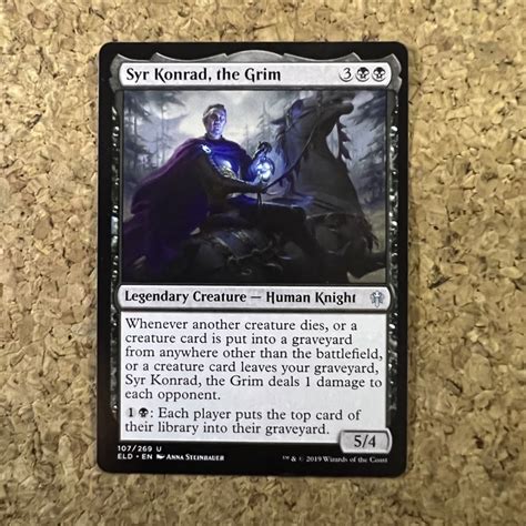 Mtg Syr Konrad The Grim Mh3 Human Knight Throne Of Eldraine Black Magic The Gathering