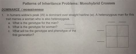 SOLVED Patterns Of Inheritance Problems Monohybrid Crosses DOMINANCE