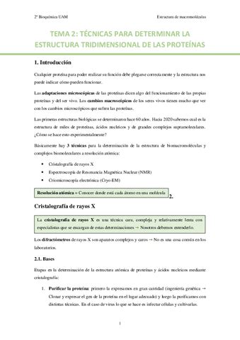 Tema Tecnicas Para Determinar La Estructura Tridimensional De Las