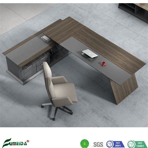 Luxury Style L Shape Mdf Modern Office Table Wood Furniture Excutive