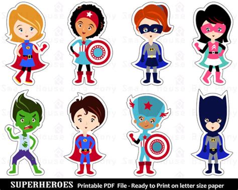 Superhero Clip Art, Clipart , Printable Cut-outs, Superhero Clipart, Super Hero Clipart, Hero ...