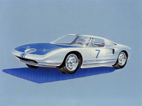 1963 Ford Gt Concept Vintage Design Sketch Render Car Body Design