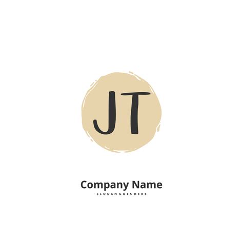 JT Initial Handwriting And Signature Logo Design With Circle Beautiful