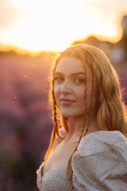 Premium Photo Girl In A Lavender Field Woman In A Field Of Lavender