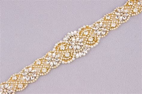 Bridal Sash Belt Gold Wedding Belt Rhinestone Belt Sash - Etsy