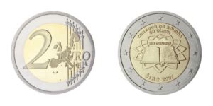 2 Euro 50th Anniversary Of The Treaty Of Rome Ireland Coins