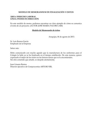 Modelos De Memorandum Pdf