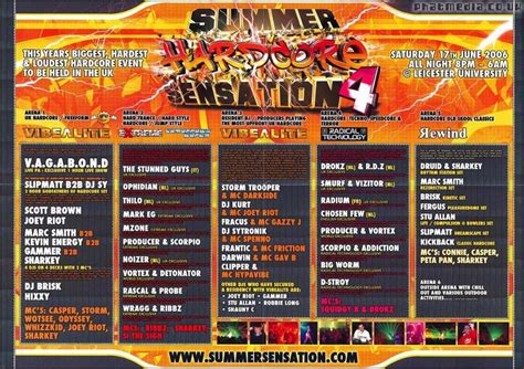 Summer Hardcore Sensation Happy Hardcore Techno Flyers