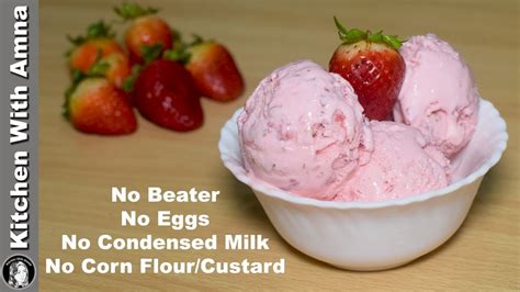 Rich Strawberry Ice Cream Recipe Eggless Ice Cream Without Machine