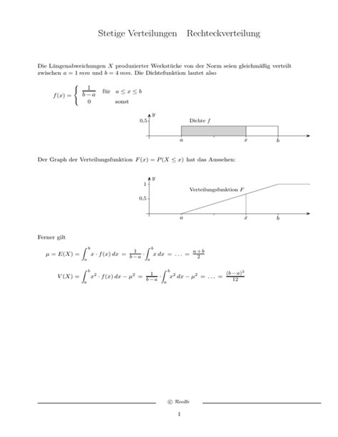 Stetige Verteilungen Rechteckverteilung