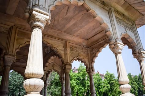 Architectural Details Of Lal Qila Red Fort Situated In Old Delhi